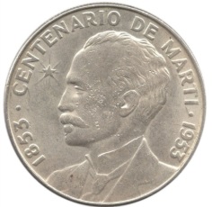 1 Peso Plata Cuba "Centenario de José Martí